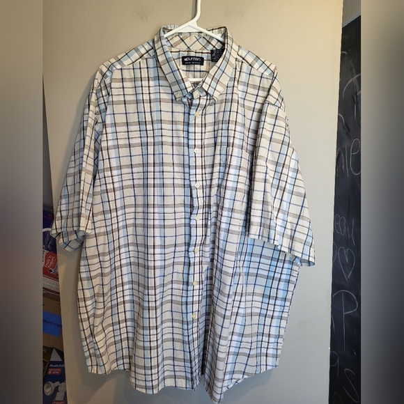 Puritan Men's Cream and Blue Checkered Shirt, Size 3XL - Picture 1 of 3